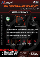 Ngage High Performance Ignition Kit for Royal Enfield Himalayan 450 / Guerrilla 450 – NGK Iridium IX Plug + Racing Cable + Resistor Cap