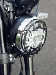 LEGUNDARY MIG headlight grill with number plate Royal Enfield Bear 650 black guard