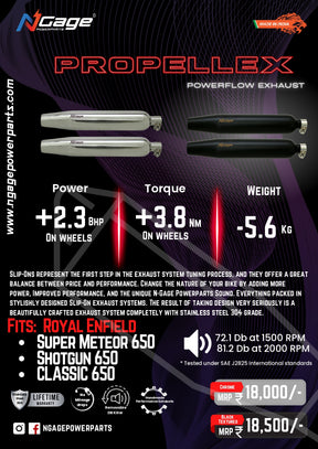 Ngage Powerparts Propellex Powerflow exhaust for Super Meteor 650