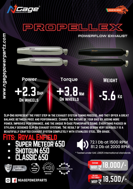 Ngage Powerparts Propellex Powerflow exhaust for Super Meteor 650