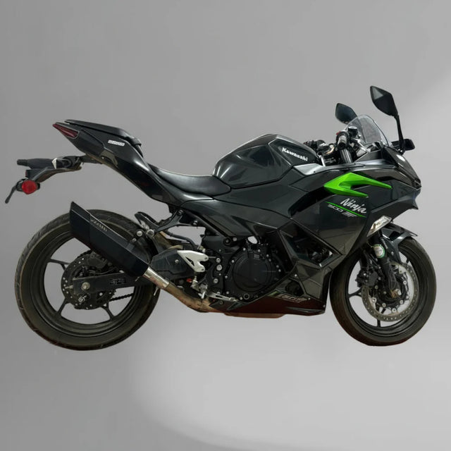 Barrel Rogue V2 stainless steel slip-on exhaust with link pipe for Kawasaki Ninja 500 motorcycle
