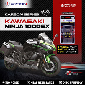 CRANK1 Carbon Front Brake Pads CFB973 for Kawasaki Ninja 1000 Ninja 1000SX ZX10R Z1000 Versys 1000 Suzuki Hayabusa GSXR1000