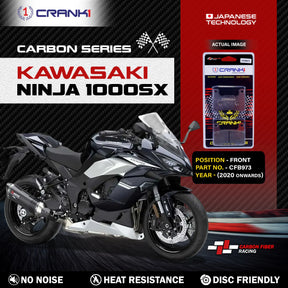 CRANK1 Carbon Front Brake Pads CFB973 for Kawasaki Ninja 1000SX 2020 Onwards Carbon Kevlar Motorcycle Brake Pads