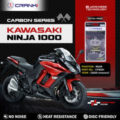 CRANK1 CFB291 carbon rear brake pads for Kawasaki Ninja 1000 2020 motorcycle