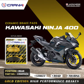 CRANK1 Ceramic Rear Brake Pads CRM043/2 for Triumph Street Twin 900 (2019-2022) HH Rated Motorcycle Brake Pads