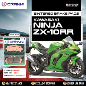 CRANK1 CB744 Front Sintered Brake Pads for Kawasaki Ninja ZX-10RR (2021 Onwards) - 2 Sets