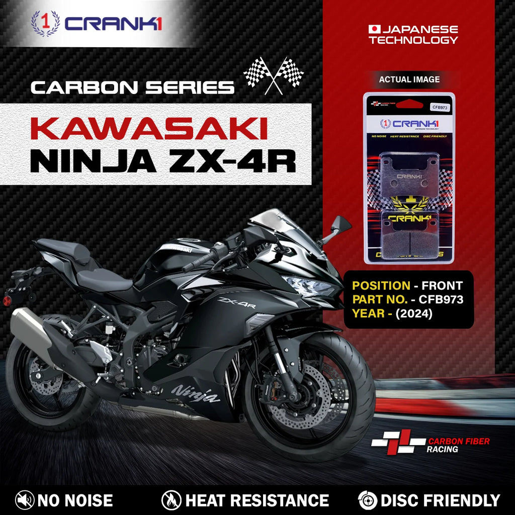 CRANK1 Carbon Front Brake Pads CFB973 for Kawasaki Ninja ZX-4R 2024