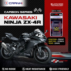 CRANK1 Carbon Front Brake Pads CFB973 for Kawasaki Ninja ZX-4R 2024