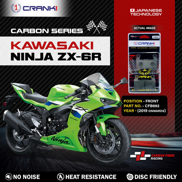 CRANK1 CFB692 Carbon Brake Pads for Kawasaki Ninja ZX6R Front