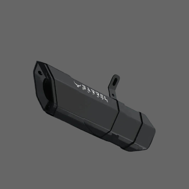 Barrel Rogue black stainless steel slip-on exhaust with link pipe for KTM Duke 390 RC 390 Adventure 390 and Duke 250