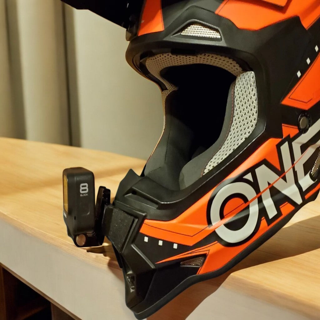 O’Neal 2 SRS helmet chin mount installed with GoPro camera