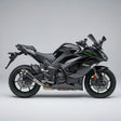 Barrel Outlaw V2 black stainless steel slip-on exhaust with link pipe for Kawasaki Ninja 1100SX motorcycle
