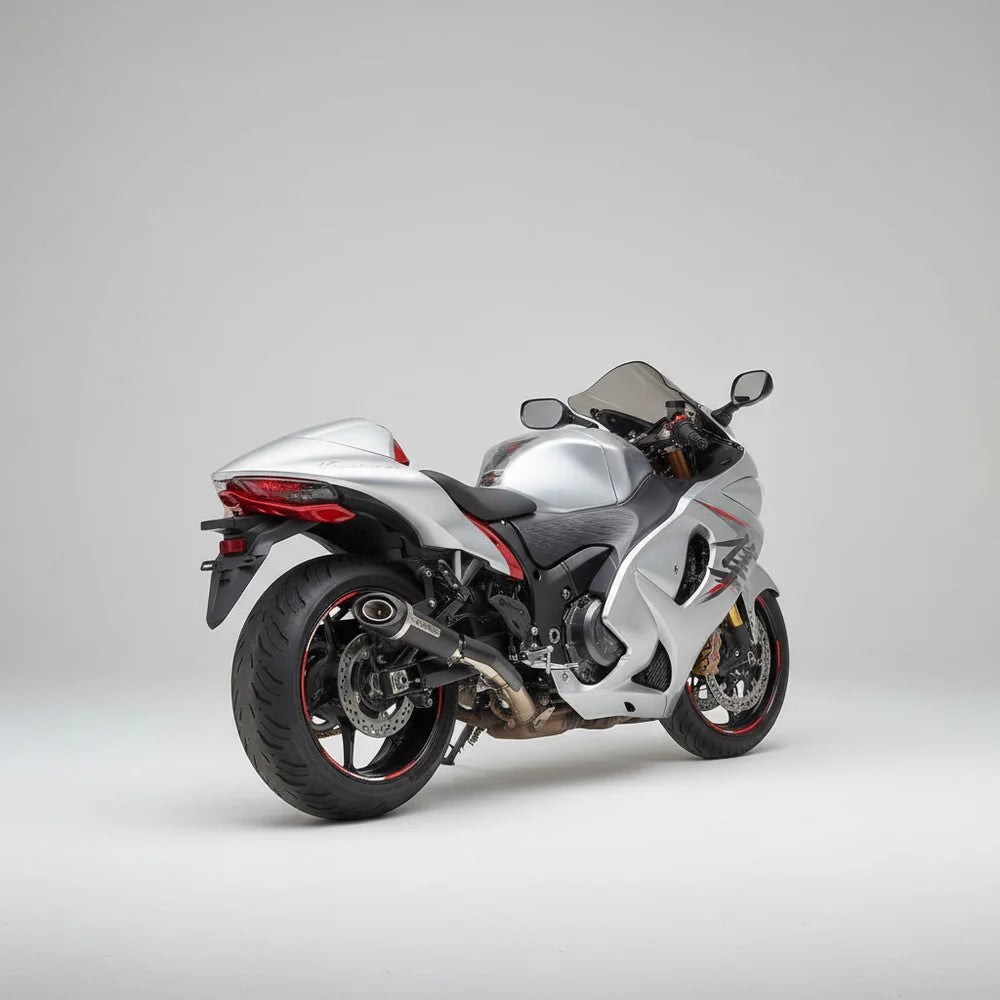 Barrel Outlaw 2.0 exhaust Suzuki Hayabusa Gen 3 slip on with link pipe black titanium performance exhaust