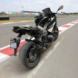 Barrel Outlaw V2 black stainless steel slip-on exhaust with link pipe for Kawasaki Ninja 1100SX motorcycle
