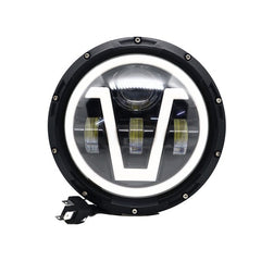 7 Inch Round Harley Led Headlight Compatible with Jeep Thar, Harley Davidson & Royal Enfield (DC12-80V, 90W)