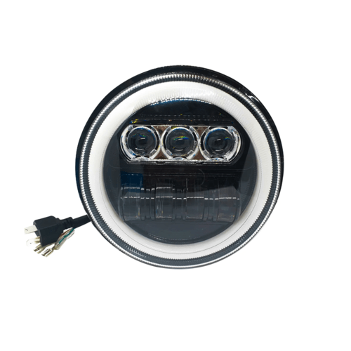 7 Inch New Round LED Headligh Fits in Jawa with High Beam, Low Beam (12V-80V 75W)