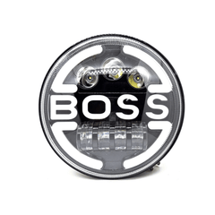 7 Inch Round Headlight Compatible with Royal Enfield, Jeep & Harley Davidson (Harley Boss Headlight)