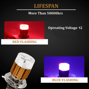 Universal H4 LED headlight bulb for bike and car with 2000LM white light and multicolor LED ring