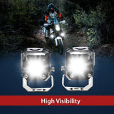 HJG 120W Projector Fog Light LED Work Light Fog Lamp Dual Color Motorcycle Lights Spot Light High beam/Low beam Electric Cars (Headlights) (12-80V DC – 60W)