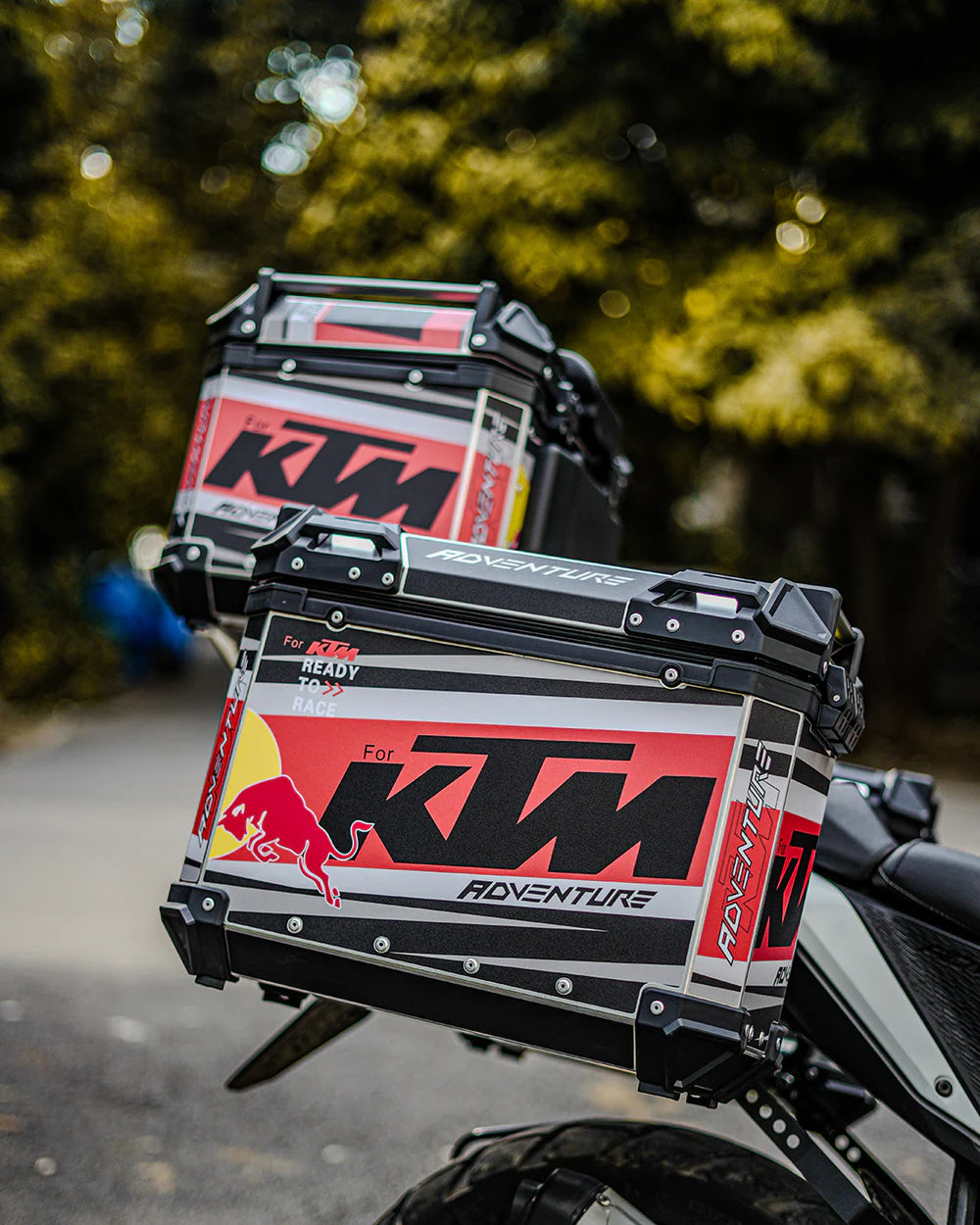 LGP Premium Aluminium KTM Graphics Top Box Panniers – Ride Adventure
