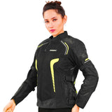 Bison ProGear Phoenix women riding jacket hi viz green
