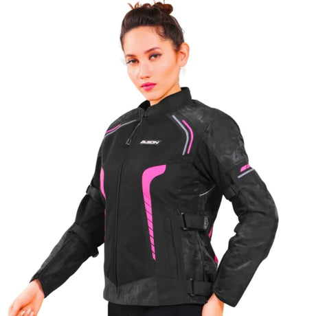 Bison ProGear Phoenix women riding jacket hi viz pink
