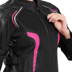 Bison ProGear Phoenix women riding jacket hi viz pink
