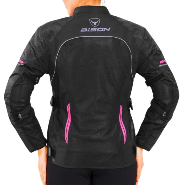 Bison ProGear Phoenix women riding jacket hi viz pink
