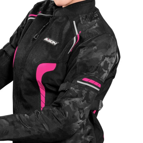 Bison ProGear Phoenix women riding jacket hi viz pink
