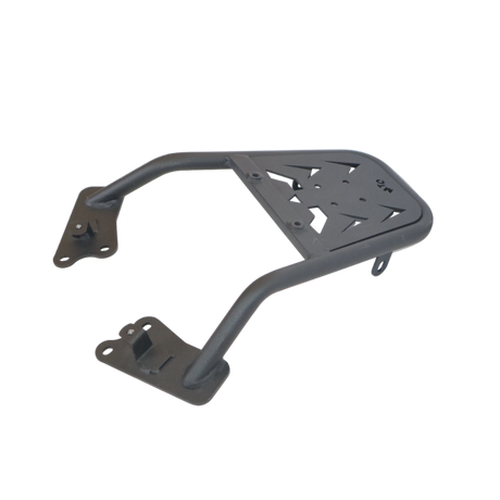 MotoCare Pipe Carrier installed on Honda CB300F showing heavy duty luggage transport rack and secure mounting system