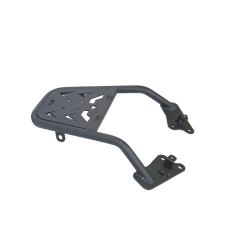 MotoCare Pipe Carrier installed on Honda CB300F showing heavy duty luggage transport rack and secure mounting system