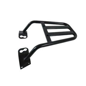 Motocare Dominar 400 pipe carrier installed on Bajaj Dominar 400 motorcycle providing heavy duty luggage support for touring and travel