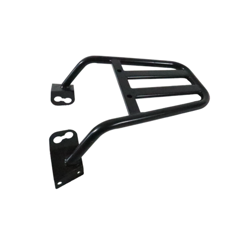 Motocare Dominar 400 pipe carrier installed on Bajaj Dominar 400 motorcycle providing heavy duty luggage support for touring and travel