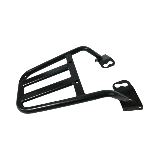 Motocare Dominar 400 pipe carrier installed on Bajaj Dominar 400 motorcycle providing heavy duty luggage support for touring and travel