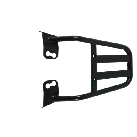 Motocare Dominar 400 pipe carrier installed on Bajaj Dominar 400 motorcycle providing heavy duty luggage support for touring and travel