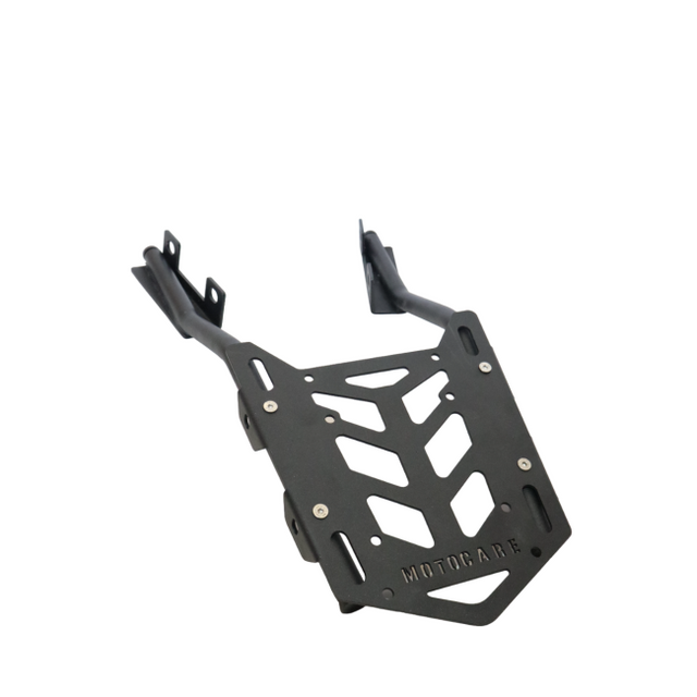 MotoCare KTM Duke 200 BS6 pipe carrier installed for rear luggage support and passenger backrest safety