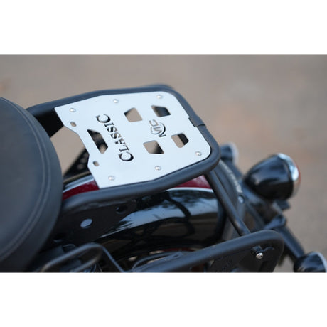 MotoCare pipe carrier with aluminium plate for Royal Enfield Goan Classic 350 single seat heavy duty luggage rack