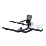 MotoCare backrest carrier for Honda CB350 with aluminium luggage rack and cushioned pillion support