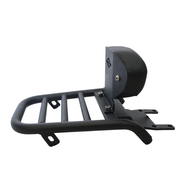 MotoCare pipe carrier with backrest installed on TVS Apache RTR 160