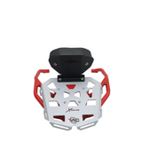MotoCare pipe carrier with backrest installed on Hero XPulse 210 for luggage and passenger comfort support