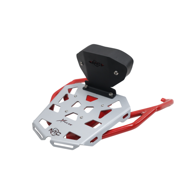 MotoCare pipe carrier with backrest installed on Hero XPulse 210 for luggage and passenger comfort support