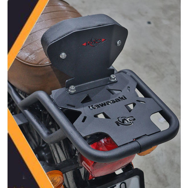 Motocare Kawasaki W175 pipe carrier with backrest luggage rack pillion support touring motorcycle accessory