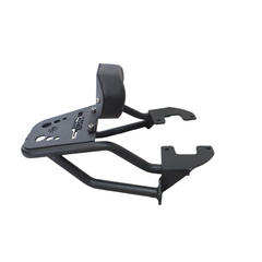 MotoCare pipe carrier with backrest installed on Hero Mavrick 440 motorcycle providing luggage support and passenger comfort
