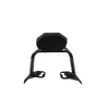 Motocare Dominar 400 pipe carrier with plate and backrest installed on Bajaj Dominar 400 motorcycle for touring luggage support and pillion comfort