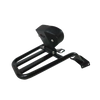 Motocare Dominar 400 pipe carrier with plate and backrest installed on Bajaj Dominar 400 motorcycle for touring luggage support and pillion comfort