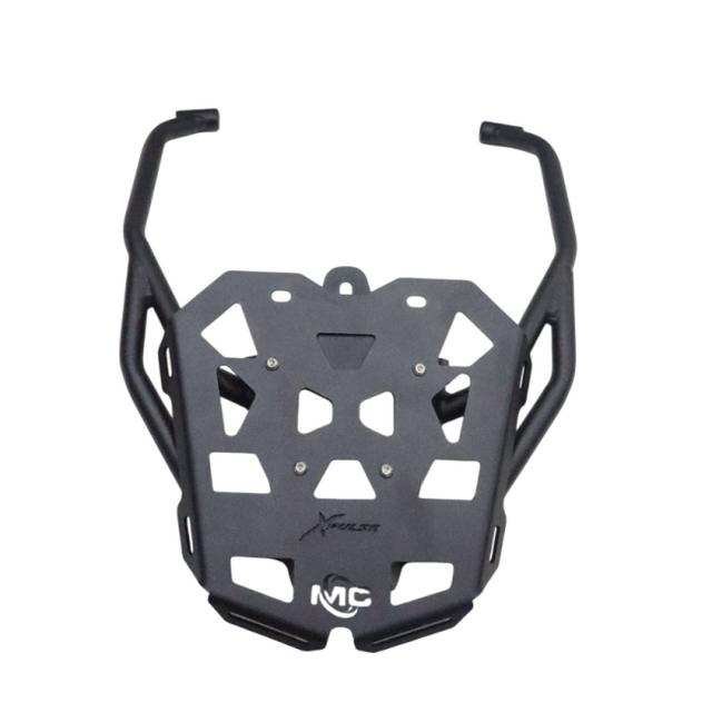MotoCare pipe carrier installed on Hero XPulse 210 for luggage support and touring use