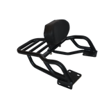 MotoCare pipe carrier with backrest installed on Hero Xpulse motorcycle providing luggage support and pillion comfort for touring rides
