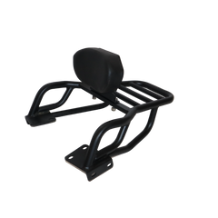 MotoCare pipe carrier with backrest installed on Hero Xpulse motorcycle providing luggage support and pillion comfort for touring rides