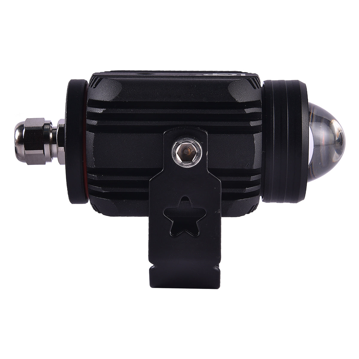 LGP DK16 fog lamp installed on motorcycle with clamps