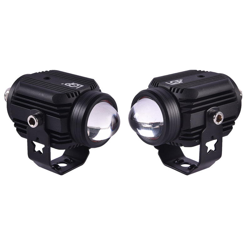 LGP DK16 fog lamp installed on motorcycle with clamps